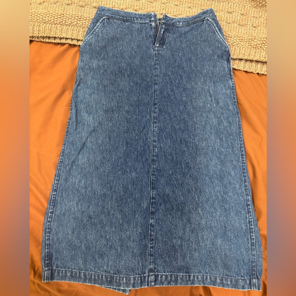 Eddie Bauer Classic Blue Denim Skirt